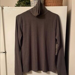 Cyrus Charcoal Gray Large Ribbed‎ Long Sleeve Top NWT